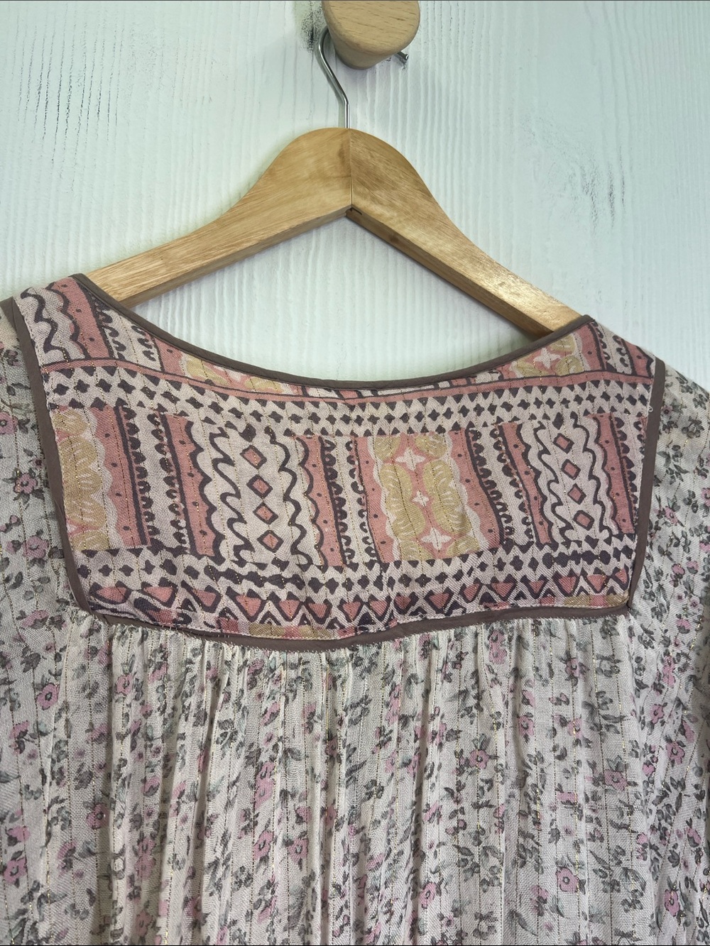 Free People - Dream Lover Ditsy Floral Lace Long Sleeve Blouse Size Small - Picture 12 of 12